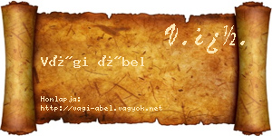 Vági Ábel névjegykártya